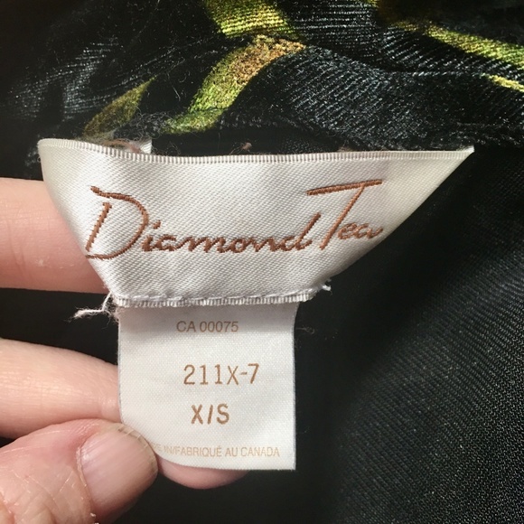 Vtg 80s 90s Diamond Tea kaftan velour velvet zip robe caftan dres house coat zip - Picture 4 of 5